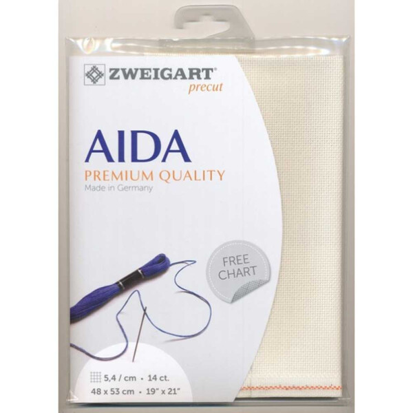 AIDA Zweigart Precute 14 ct. Stern Aida 3706 color 264 light beige, fabric for cross stitch 48x53cm