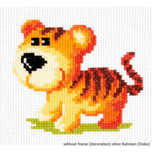 Magic Needle Counted cross stitch kit Tiger Cub, 12 x 11cm
