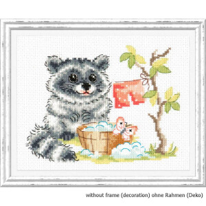 Magic Needle Counted cross stitch kit Raccoon, 16 x 12cm