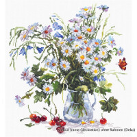 Magic Needle Counted cross stitch kit Daisies and Bluebells, 29 x 32cm