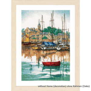 Lanarte counted cross stitch kit Sunrise at yacht harbour