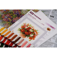 "Watercolor Dahlias" embroidery kit cross stitch Riolis DIY