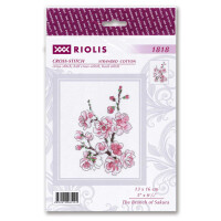 Riolis borduurmotief set kruissteek "De tak van Sakura", telpatroon