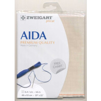 AIDA Zweigart Precute 16 ct. Aida 3251 color 770 platinum fabric for cross stitch 48x53cm
