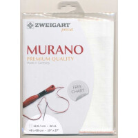 Material para mostrador murano Zweigart Precute 32 ct. 3984 color 100 blanco, 48x68 cm