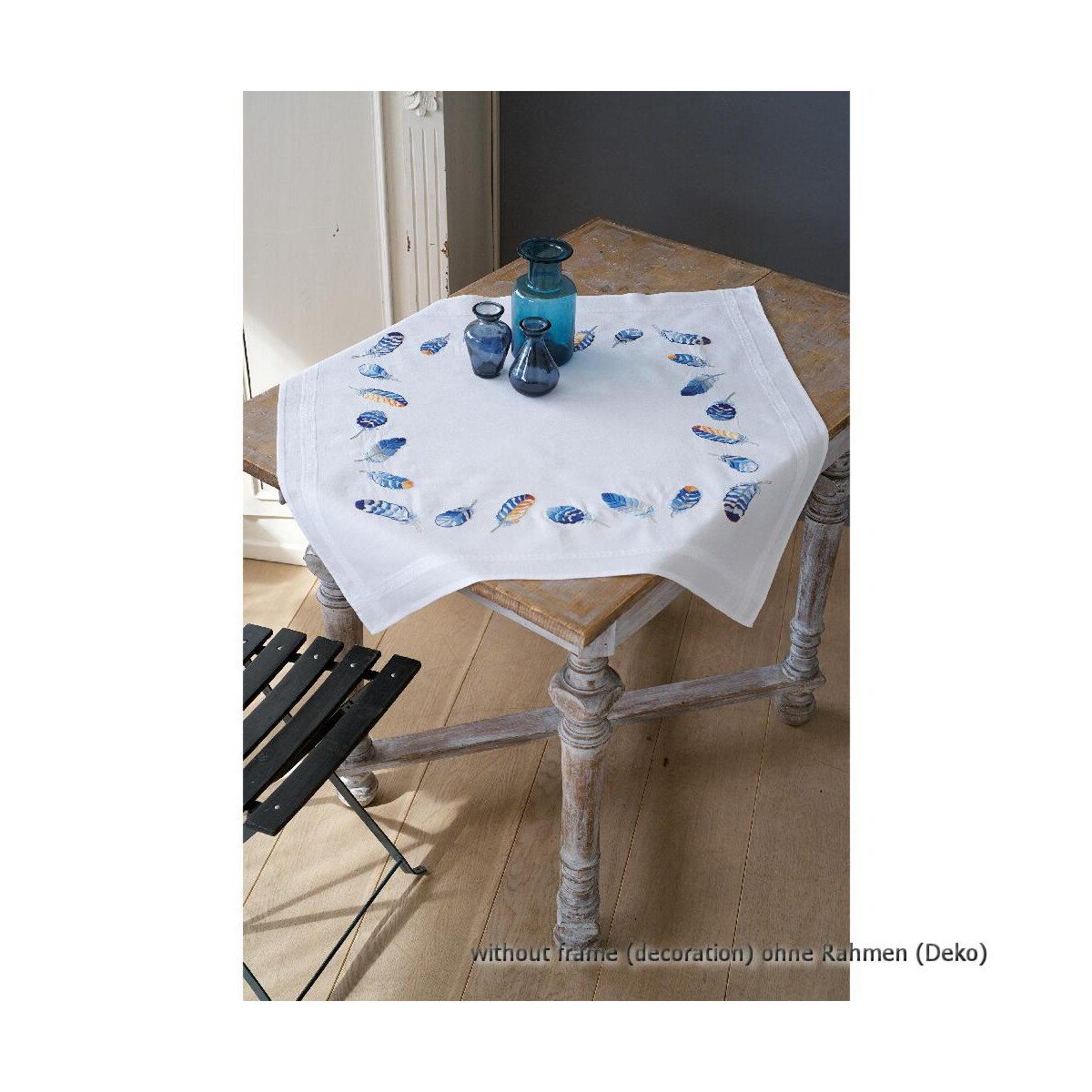 Vervaco Bedrukte tafelkleed borduurset "Blauwe...