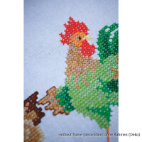 Набор для вышивания печатной скатерти Vervaco "Куриная семья", дизайн вышивки предварительно нарисован