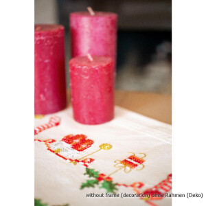 Vervaco Conjunto de bordados para caminos de mesa impresos "Christmassy", cuadro de bordado dibujado