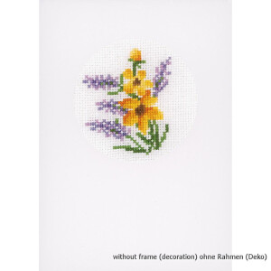 Vervaco Cards counted cross stitch kit Flowers and...