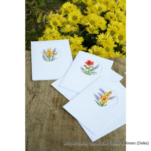 Vervaco Grußkarten Stickset "Blumen und...