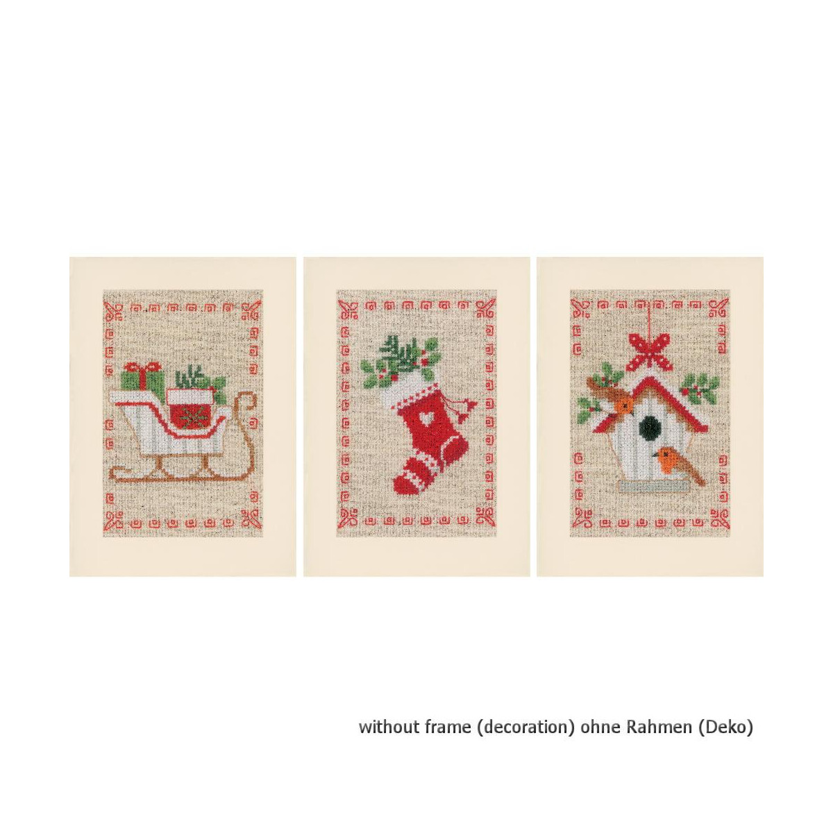 Vervaco Cards counted cross stitch kit Christmas set of...