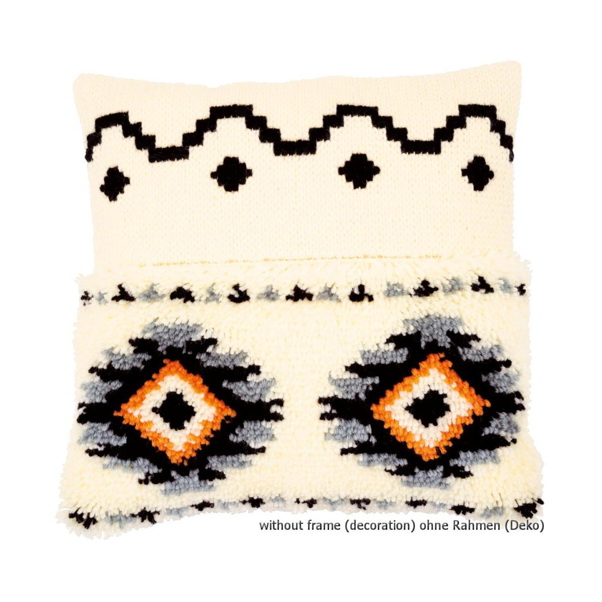 Vervaco Latch hook & stitch kit cushion Ethnic,...