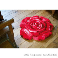 Tapis noué Vervaco "Rose rouge