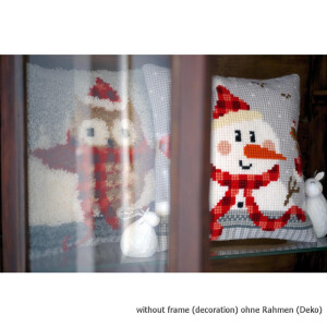 Vervaco Latch hook kit cushion Christmas Owl, stamped, DIY