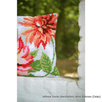 Подушка для вышивания крестом Vervaco "Цветы", дизайн вышивки предварительно нарисован