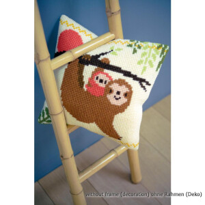 Vervaco stamped cross stitch kit cushion Sloth I, DIY