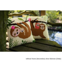 Vervaco stamped cross stitch kit cushion Sloth I, DIY