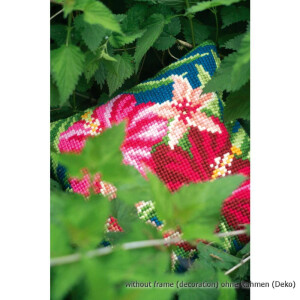 Подушка для вышивания крестом Vervaco "Цветы гибискуса", дизайн вышивки предварительно нарисован