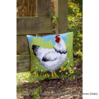 Vervaco stamped cross stitch kit cushion Chicken II, DIY