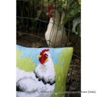 Vervaco stamped cross stitch kit cushion Chicken II, DIY