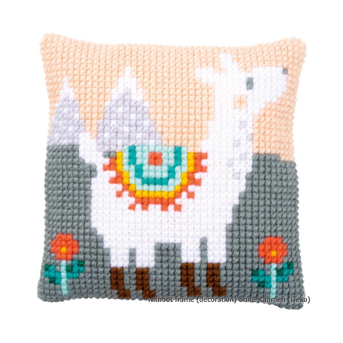 Vervaco stamped cross stitch kit cushion Lama II, DIY