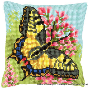Vervaco stamped cross stitch kit cushion Butterfly II, DIY