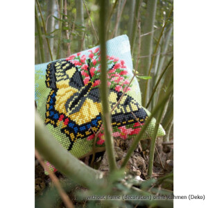 Almohada Vervaco de punto de cruz "Butterfly ii", diseño de bordado dibujado