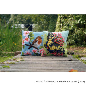 Vervaco stamped cross stitch kit cushion Butterfly II, DIY