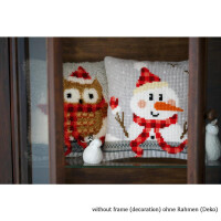 Vervaco stamped cross stitch kit cushion Snowman II, DIY