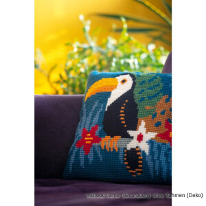 Vervaco stamped cross stitch kit cushion Toucan, DIY