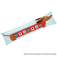 Auslaufmodell Vervaco Kreuzstich Zugluftstopper "Hund", Stickbild vorgezeichnet