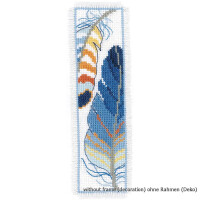 Vervaco Набор закладок для вышивания "Синие перья" Набор из 2, счетный крест