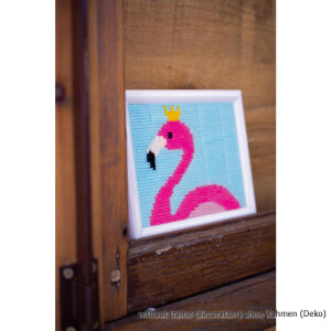 Vervaco Spanningssteek borduurpakket "Flamingo", borduurmotief voorgetekend
