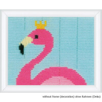 Auslaufmodell Vervaco Spannstich Stickpackung "Flamingo", Stickbild vorgezeichnet