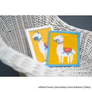 Vervaco Borduurpakket "kleine lama", borduurpatroon getekend