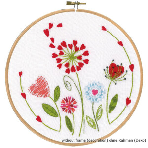 Vervaco stamped stitch kit Flowers with frame, DIY