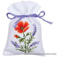 Vervaco Herbal bags counted cross stitch kit Flowers and Lavender Set of 3, DIY