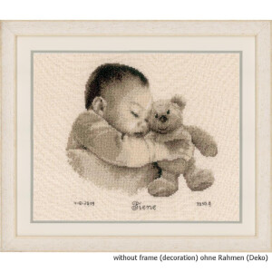 Vervaco counted cross stitch kit Baby &amp; Teddy, DIY