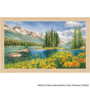 Vervaco counted cross stitch kit The mountain lake, DIY