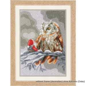 Vervaco counted cross stitch kit Owl & gnome, DIY