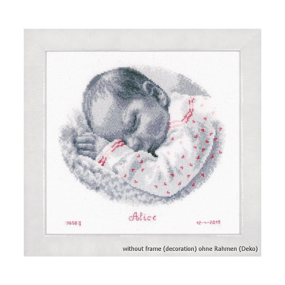 Vervaco counted cross stitch kit Sleeping baby, DIY