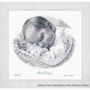 Vervaco counted cross stitch kit Sleeping baby, DIY