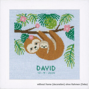 Vervaco counted cross stitch kit Sweet sloth, DIY