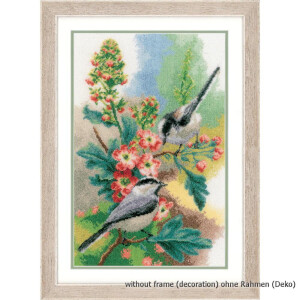 Vervaco counted cross stitch kit Birds & flowers, DIY