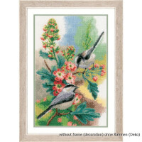 Paquet de broderie Vervaco comptant le motif "Oiseaux et fleurs