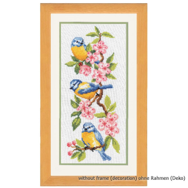 Vervaco counted cross stitch kit Birds on flowers, DIY