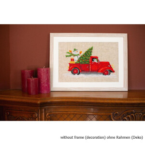 Vervaco counted cross stitch kit Christmas truck , DIY