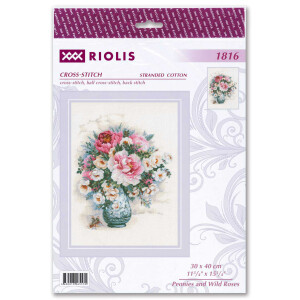 Riolis kruissteek set "Pioenen en wilde rozen",...