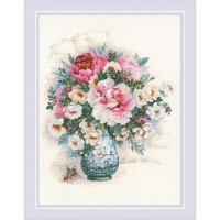 Riolis counted cross stitch kit "Peonies and Wild Roses", DIY
