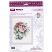 Riolis kruissteek set "Pioenen en wilde rozen", telpatroon